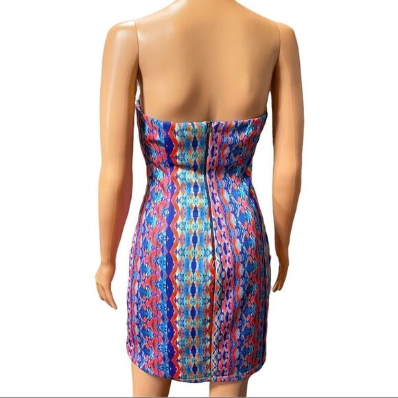 Charlie Jade Strapless Pink/Blue Bodycon Dress Size S/P NWT - Picture 4 of 15